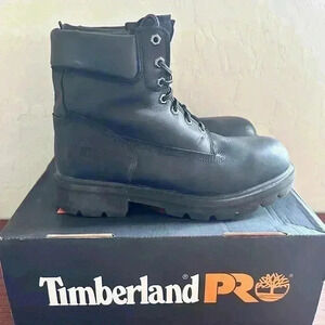 Timberland PRO Sawhorse 6" Composite Safety Toe Black Mens Sz 10 Black Leather